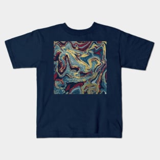 Gold Veined Marble Abstract Art Kids T-Shirt